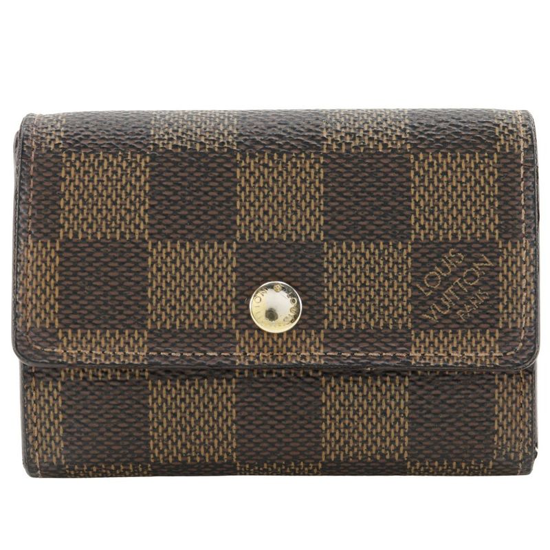 Louis Vuitton Porte Monepla N61930 Damier Canvas Brown Mi4007 Unisex Coin Case