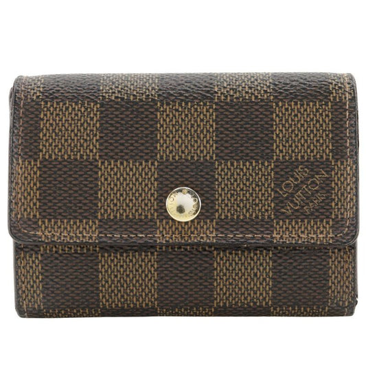 Louis Vuitton Porte Monepla N61930 Damier Canvas Brown Mi4007 Unisex Coin Case