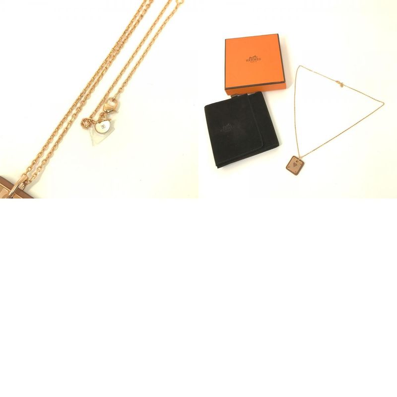 Hermes Necklace As De Coeur PM Metal Brown