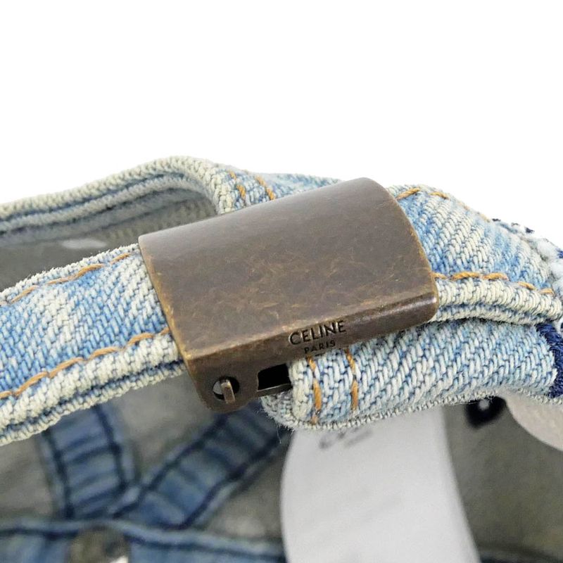 Celine Baseball Cap Triomphe Denim S Size Light Blue Apparel Hat Cap