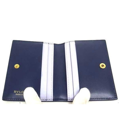 Bvlgari Card Case Serpenti Blue Leather Gold — view 3