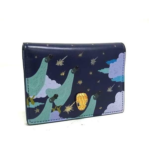 Bvlgari Card Case Serpenti Blue Leather Gold