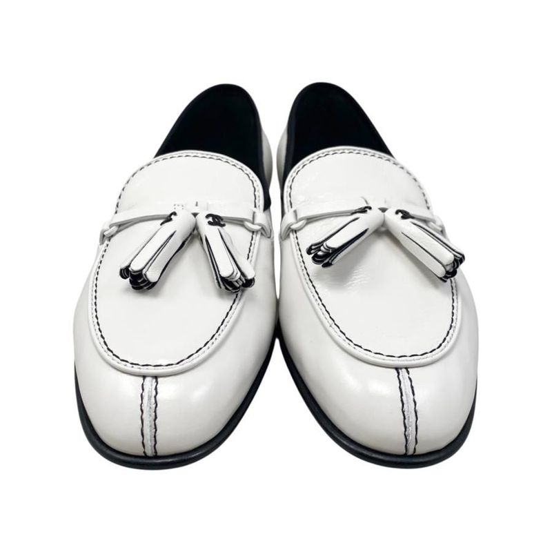 Chanel Loafers Fringe Moccasins G45405 B15187 Nt864 36 Size Calfskin Coco Mark