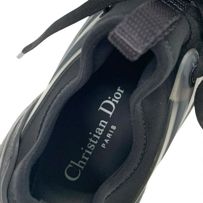 Christian DIOR D-connect Sneakers Shoes Rubber Fabric Leather Black Unused Logo
