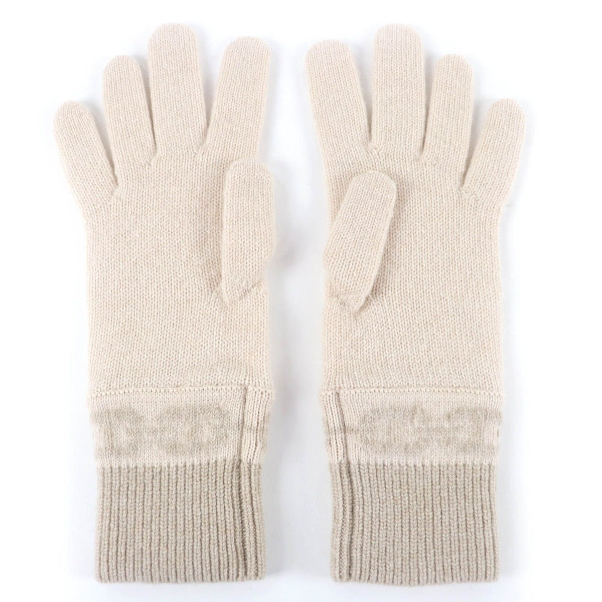 Hermes Heaven Cashmere Chaine D'ancre Knit Gloves Beige S — view 3