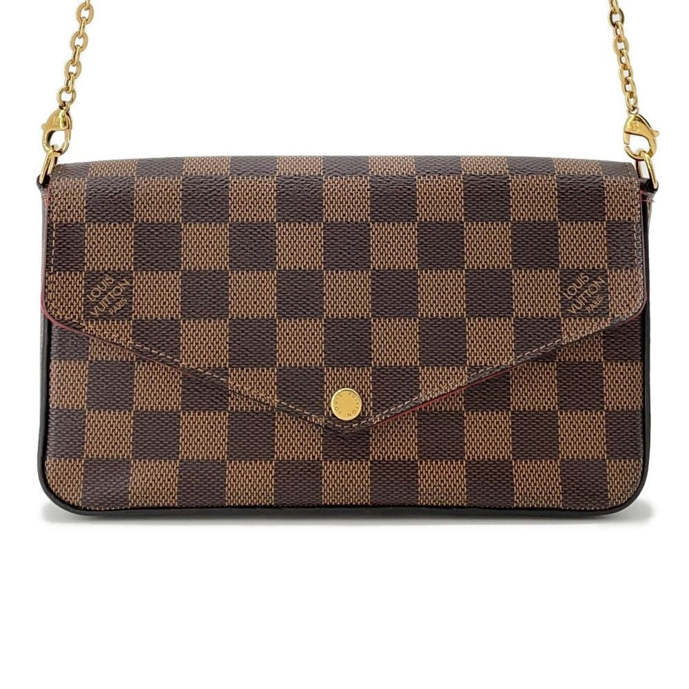 Louis Vuitton Chain Wallet Damier Ebene Pochette Felicie