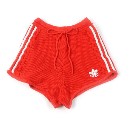 Gucci Adidas 22 AW Linen Cotton Blend Trefoil Embroidered Knit Shorts