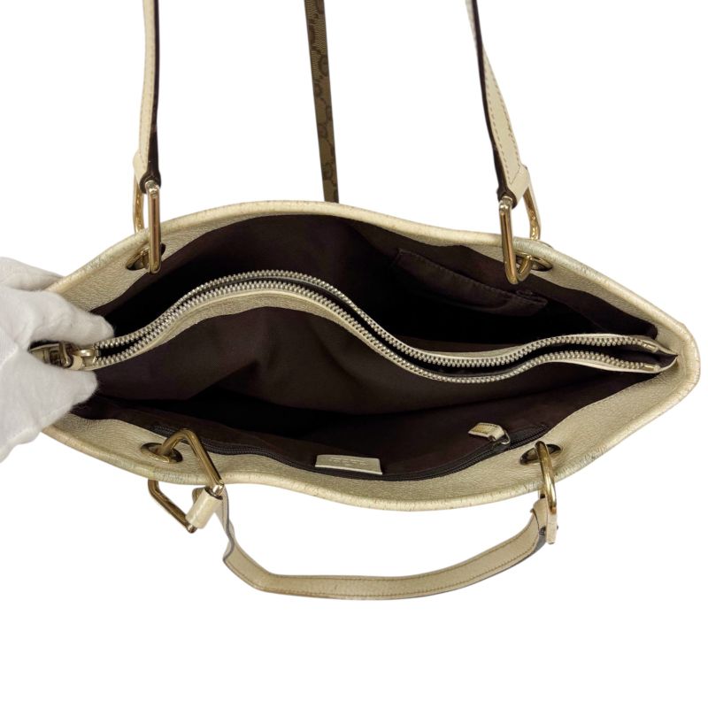 Gucci Mini Tote Bag Beige White GG Canvas GG Pattern Shoulder