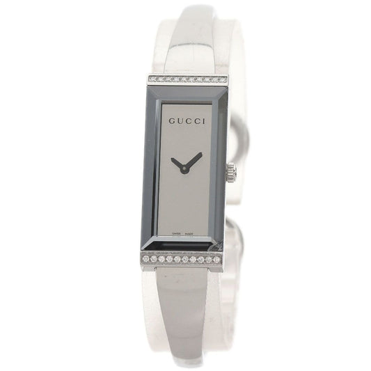 Gucci 127.5 Square Face Bezel Diamond Watch SS