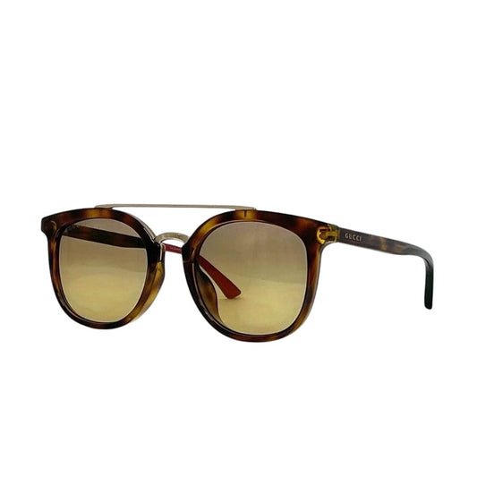 Gucci Sunglasses Brown Tortoiseshell Style Wellington Acetate Metal Eyewear