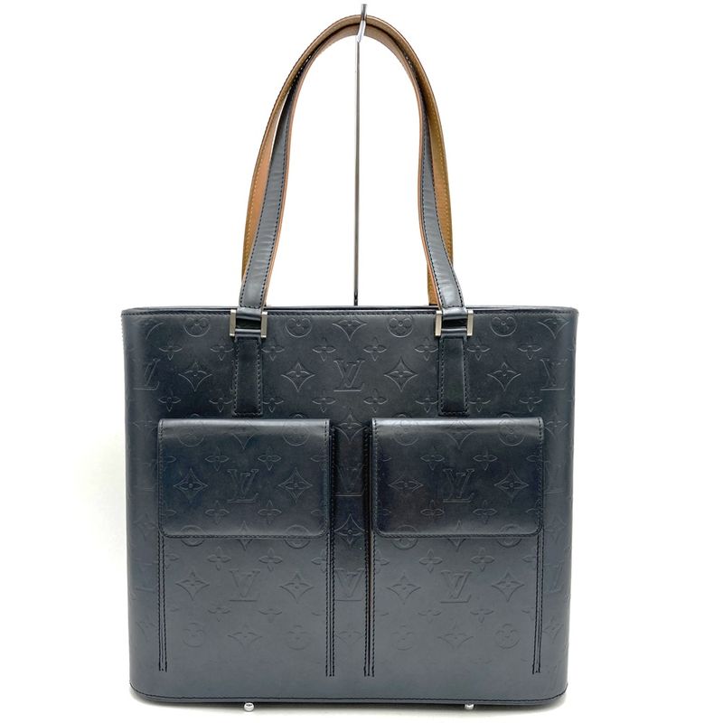 Louis Vuitton M55105 Wilwood Tote Bag Monogram Matte Leather Navy Women Men