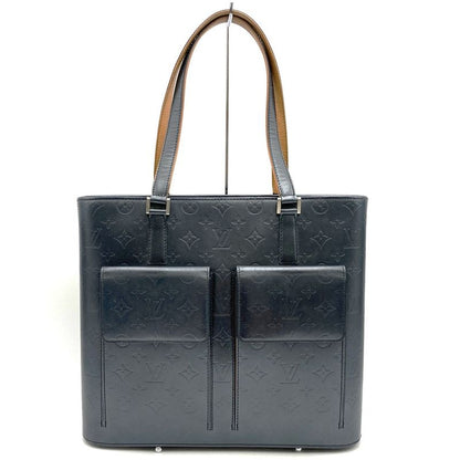 Louis Vuitton M55105 Wilwood Tote Bag Monogram Matte Leather Navy Women Men