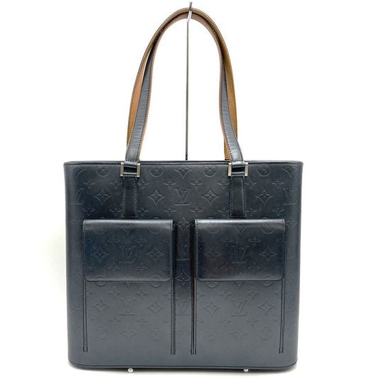 Louis Vuitton M55105 Wilwood Tote Bag Monogram Matte Leather Navy Women Men