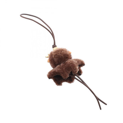 Loewe Charm Forney Brown Leather Keychain — view 2