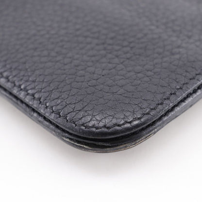 Hermes Dogon Long Taurillon Clemence Black □P Unisex Long Wallet