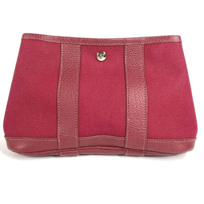 Hermes Pouch Garden Party Ttpm Toile Officier Red