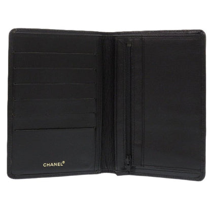 Chanel Coco Marc Lambskin Black 1308 Black Bifold Wallet Chanel