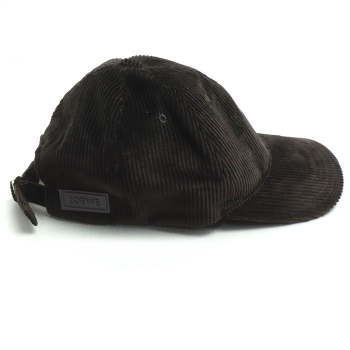 Loewe Anagram Patch Cap Dark Brown K820358x22 ONE SIZE Corduroy Unisex Preowned