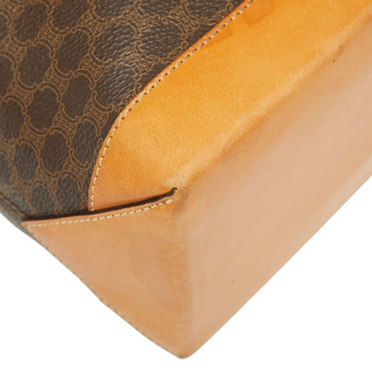 Celine Macadam Tote Shoulder Bag Brown PVC Leather Women's Celine