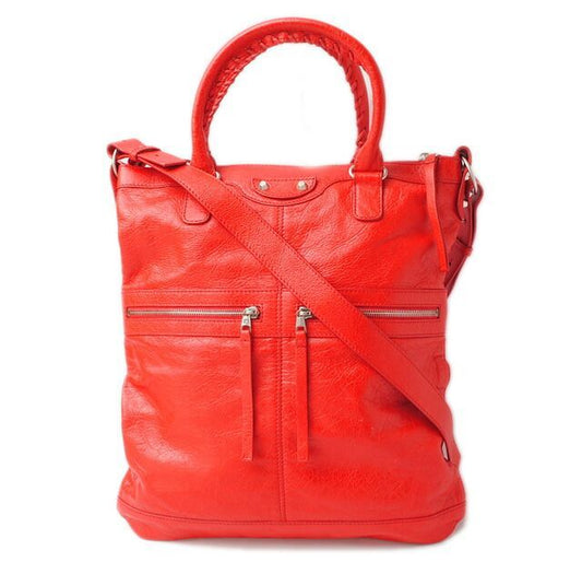 Balenciaga Tote Shoulder Bag Balenciaga Classic Red Silver Hardware 322951 D94j4