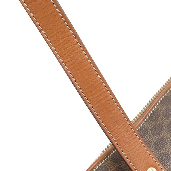 Celine Handbag Macadam Tote PVC Leather Brown Gold Hardware Total Triomphe Logo