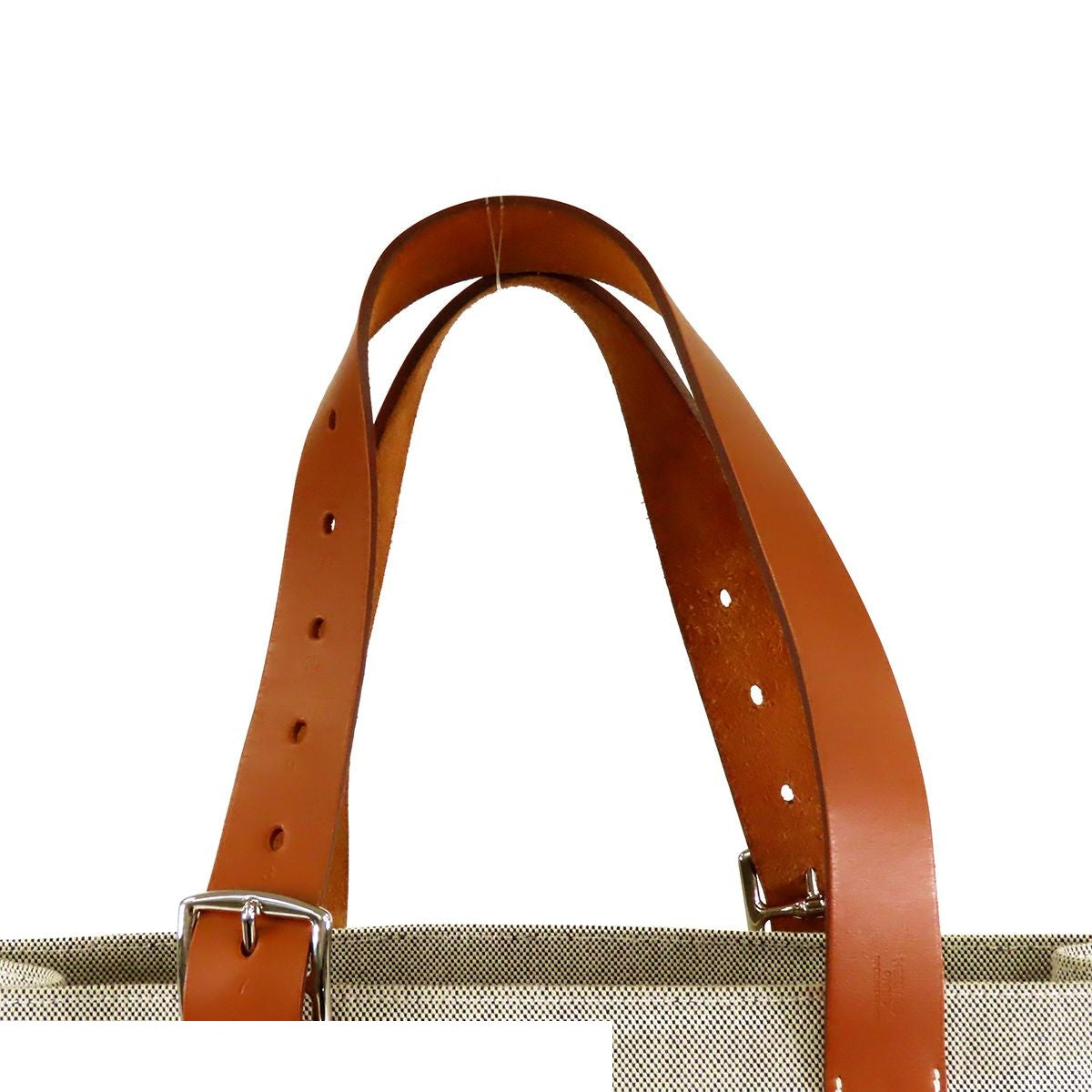 Hermes Etriviere Shopping Tote Bag Natural Brown Silver Toile Vache — view 4