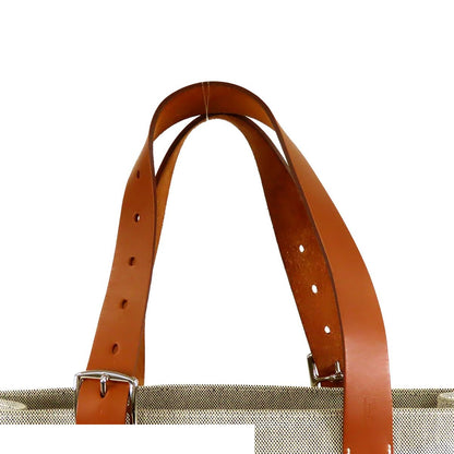Hermes Etriviere Shopping Tote Bag Natural Brown Silver Toile Vache — view 4