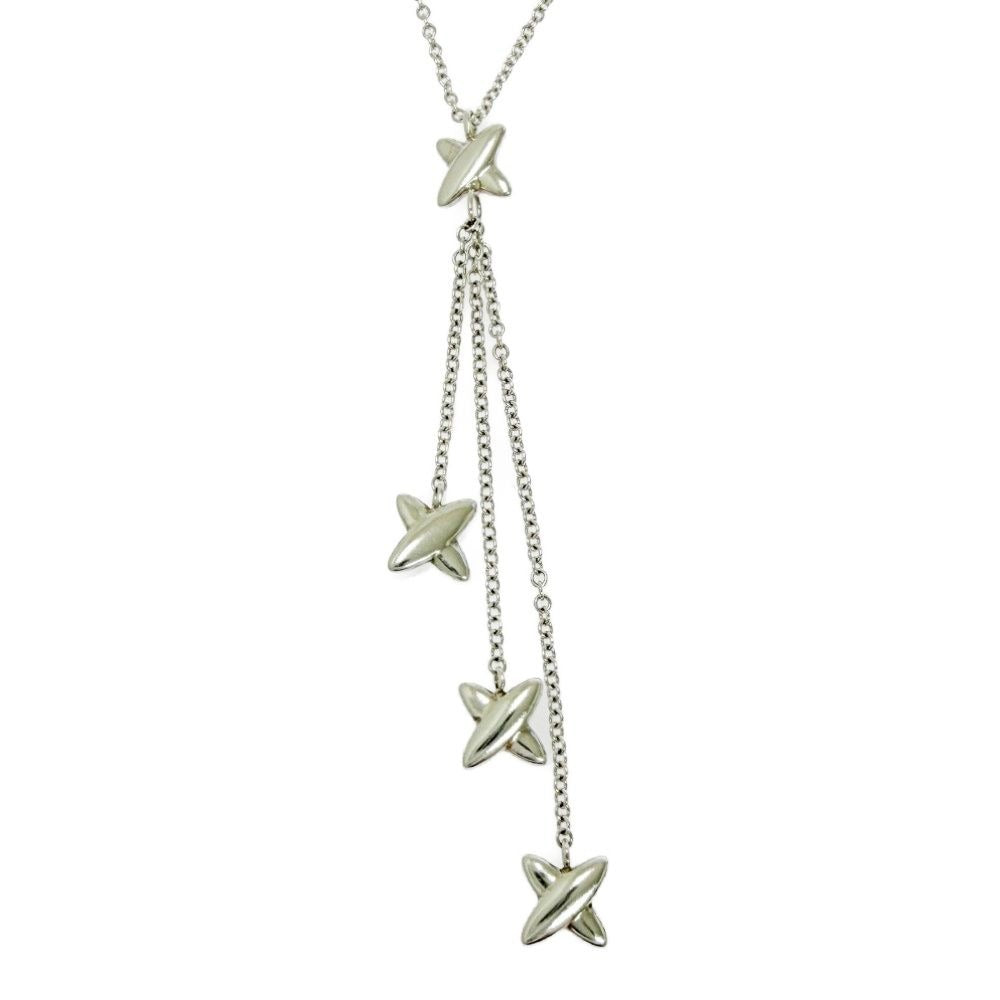 Tiffany & Co Silver Signature Triple Drop Necklace 925 Engraved