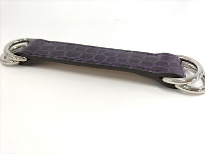Hermes Scarf Belt Croc Leather Purple □L Engraved
