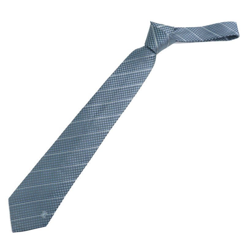 Louis Vuitton M67978 Clavat Ek 100% Silk Plaid Tie 8cm (3.15in) Blue Black Made