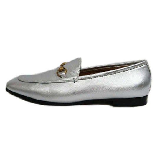 Gucci Jordan Horsebit Loafers 39 Silver Leather