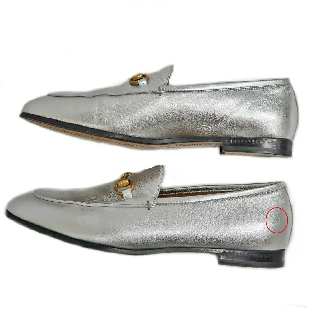 Gucci Jordan Horsebit Loafers 39 Silver Leather — view 4