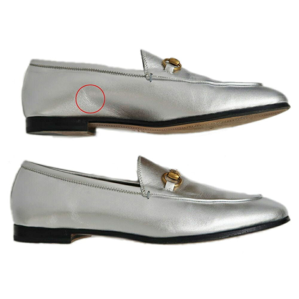 Gucci Jordan Horsebit Loafers 39 Silver Leather — view 5