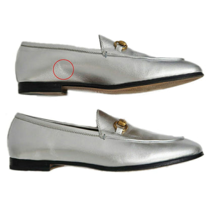 Gucci Jordan Horsebit Loafers 39 Silver Leather — view 5