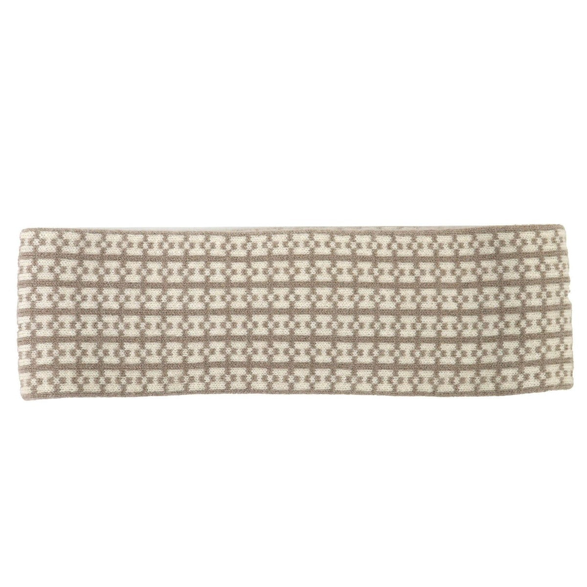 Hermes Giovanna 100% Cashmere Etoupe Ecru Logo Knit Headband Hair