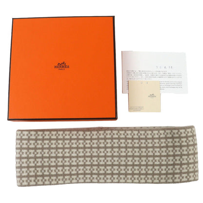 Hermes Giovanna 100% Cashmere Etoupe Ecru Logo Knit Headband Hair — view 2