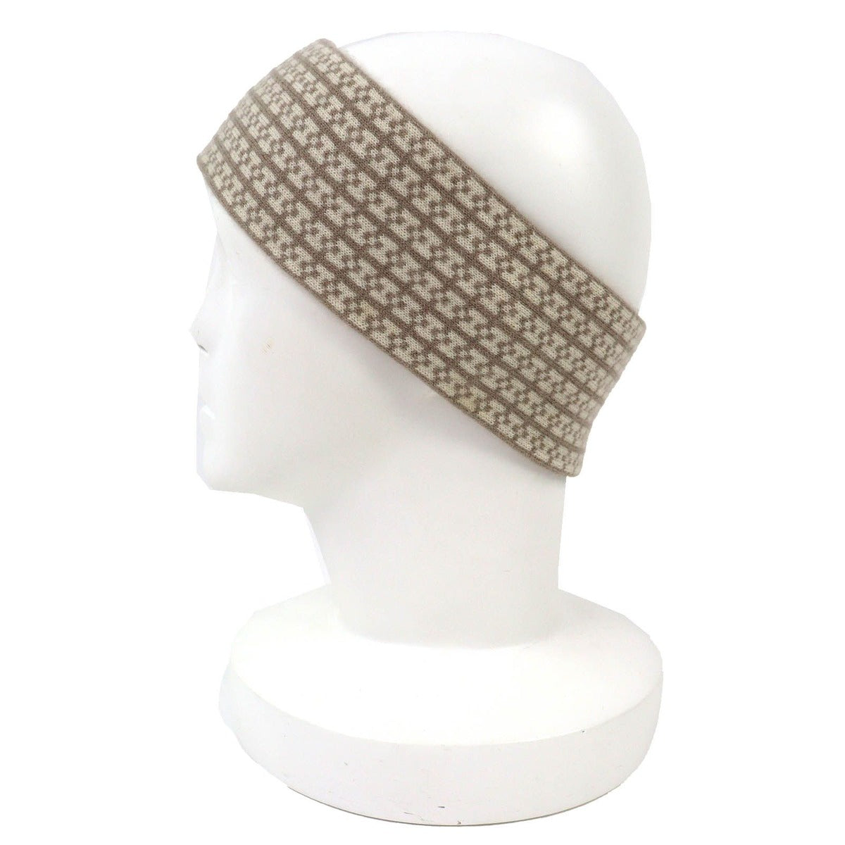 Hermes Giovanna 100% Cashmere Etoupe Ecru Logo Knit Headband Hair — view 4