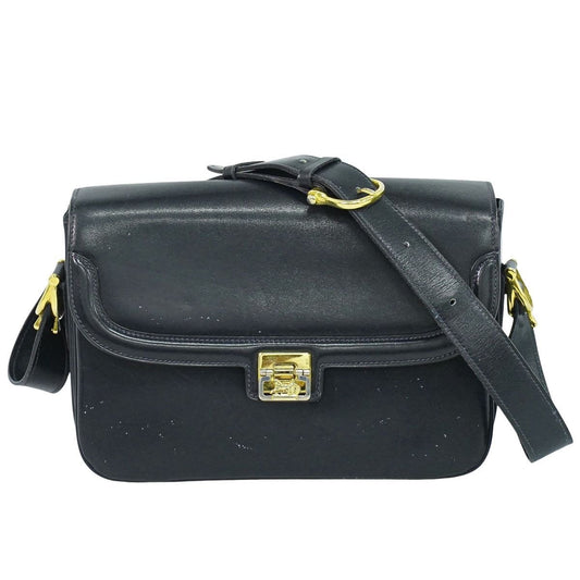 Celine Carriage Shoulder Bag Leather Navy