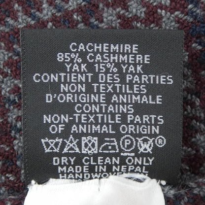 Hermes Scarf Cashmere Red Navy Gray — view 3