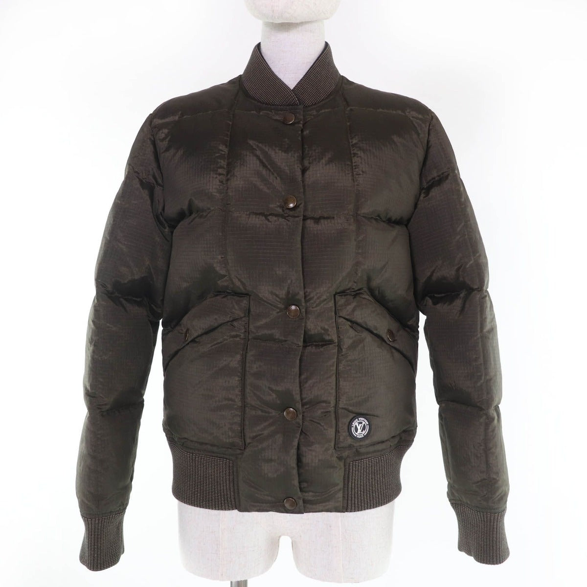 Louis Vuitton Lining Monogram Logo Down Jacket Khaki 34 Coat