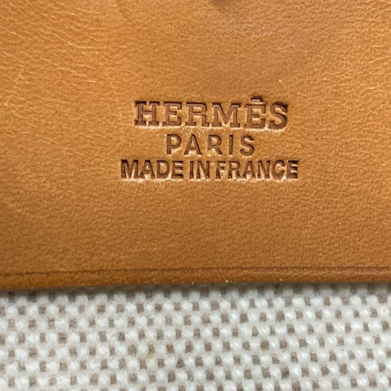 Hermes Handbag Herbag GM Ivory X Light Brown Silver Hardware Leather