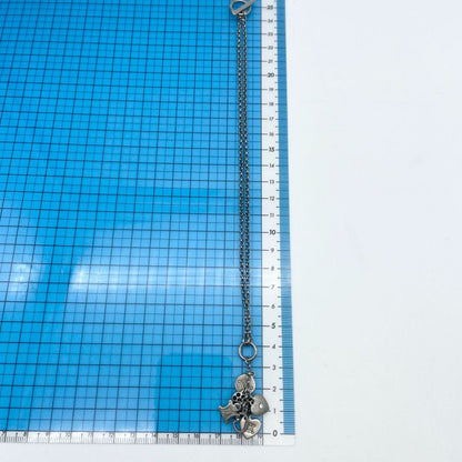 Celine Heart Charm Stone Necklace Macadam 25-694s