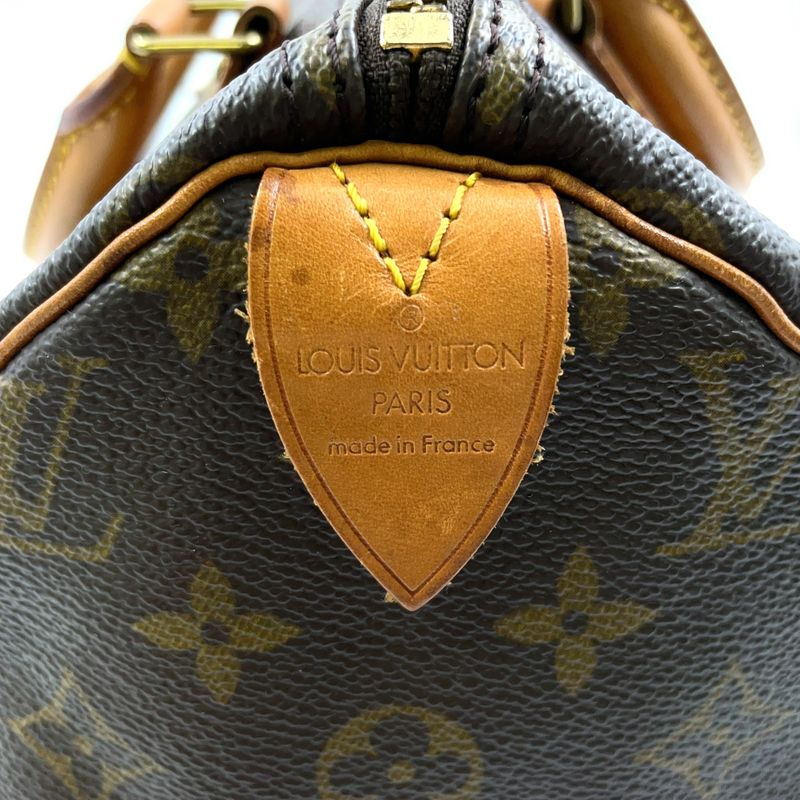 Louis Vuitton Speedy 30 Monogram Leather X PVC Brown Handbag Gold N41370