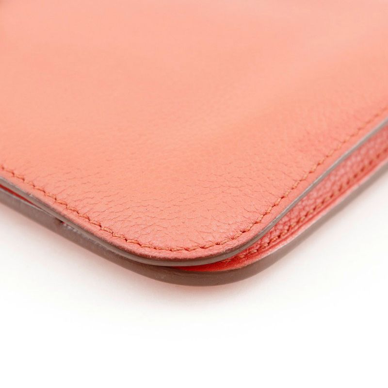 Hermes Dogon GM Chevre Pink □R Ladies Long Wallet