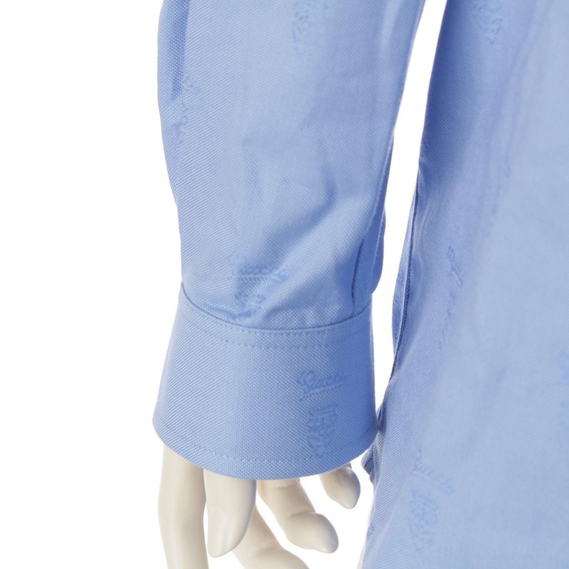Gucci Cotton Oxford Long Sleeved Shirt Top 776414 Blue 40