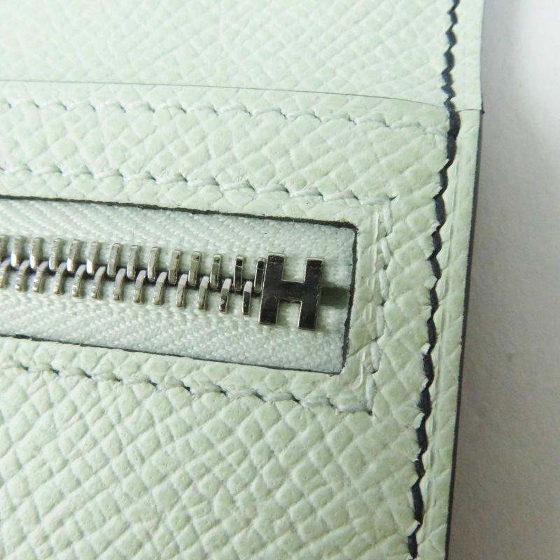 Hermes Bearn Souffle Verso Blue Prus/vert Fizz Silver Hardware Vaux Epson Long