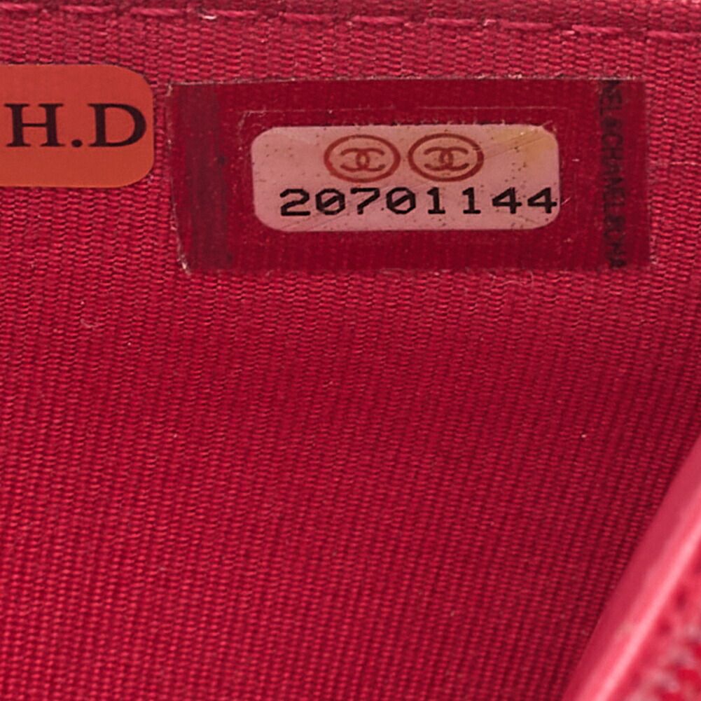 Chanel Shoulder Bag Chain Wallet Caviar Skin Rose Pink Silver Hardware Push