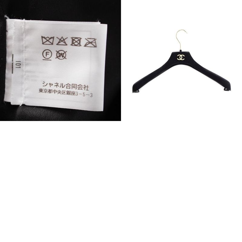 Chanel Cotton Blend Coco Button Collarless Jacket P73350v64896 Black 36