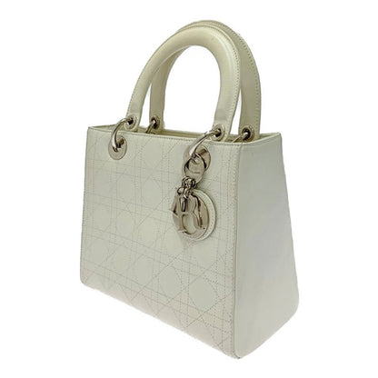 Dior Lady Dior Lambskin Cannage 2way Handbag White 356662 Handbag