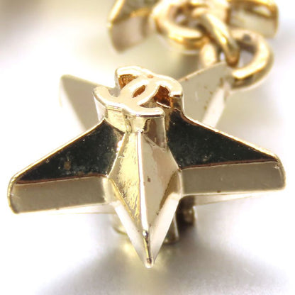 Chanel Earrings Triple Star Coco Mark Metal Gold Plated Accessories 3strand